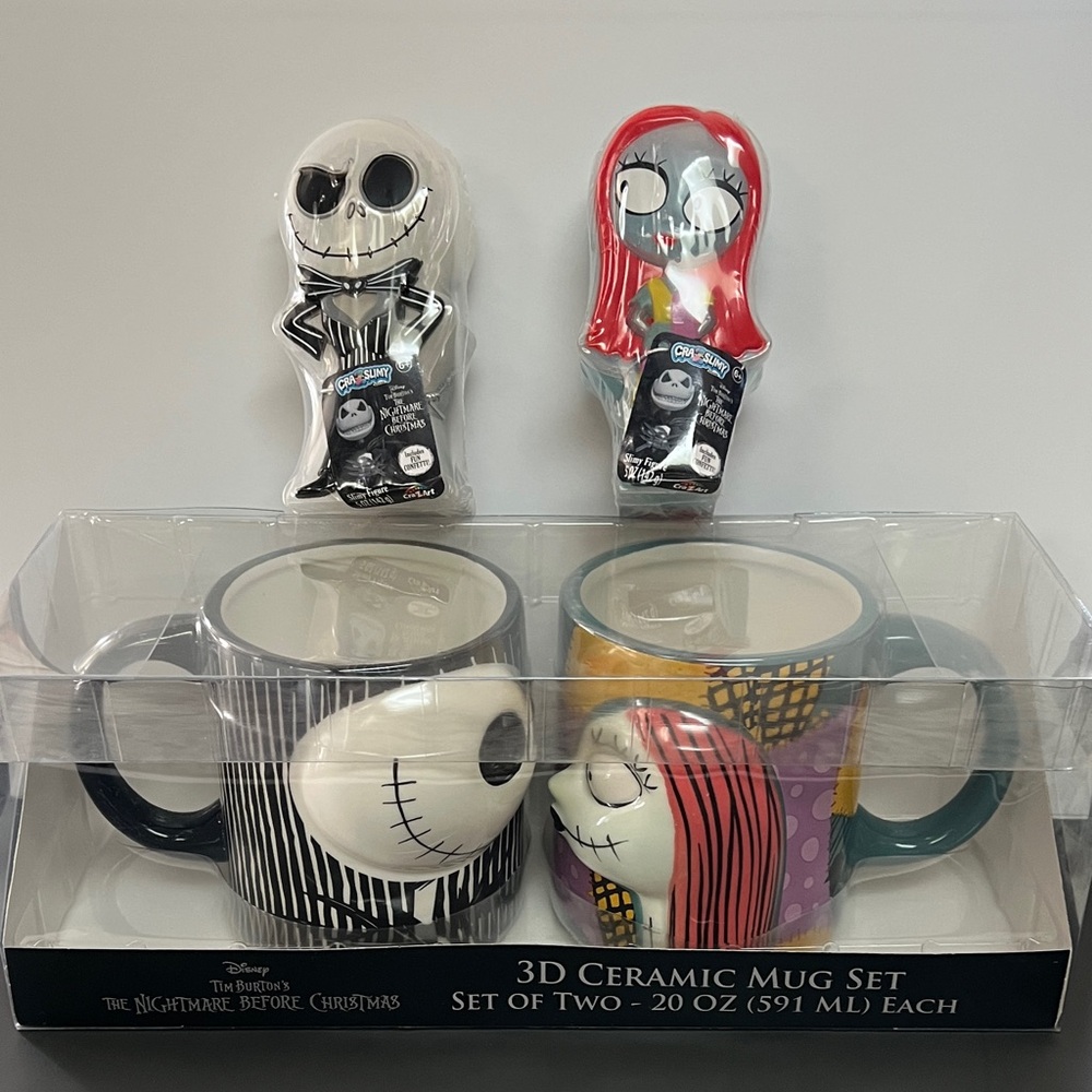 Disney Nightmare Before Christmas 3D Mug Set - Black, White, Red